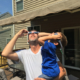 David and his son observing the solar eclipse