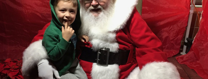 Visiting Santa Claus at the 2017 town tree lighting